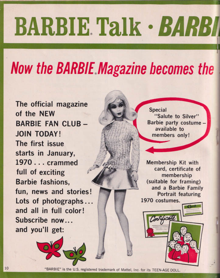 The Mattel BARBIE MAGAZINE 11-12 1969 Bill Cosby Fat Albert; Salute to ...