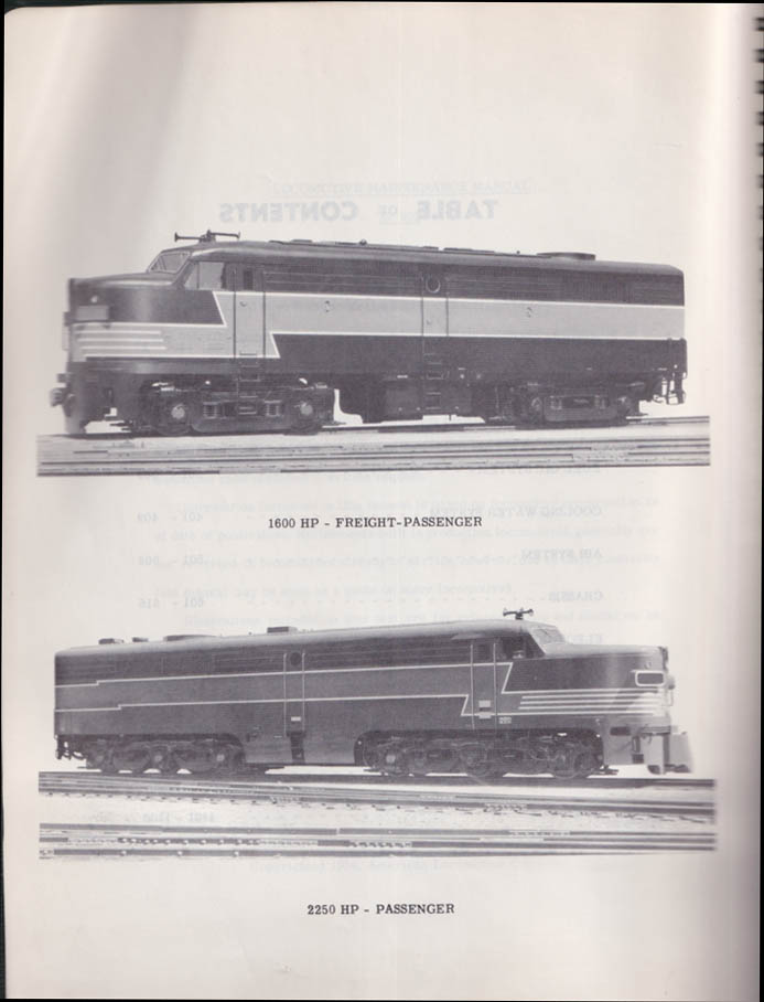 Alco Locomotive Maintenance Manual Road Locos with Model 244 Engines 1954