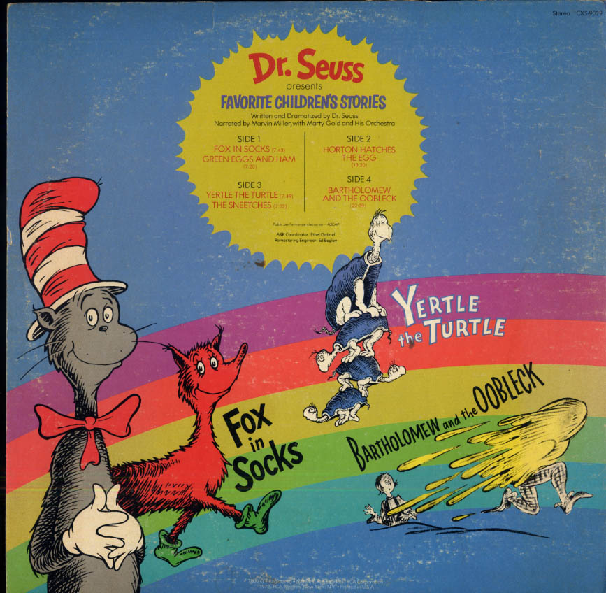 Dr Seuss Presents Favorite Children's Stories 2-LP set 1972