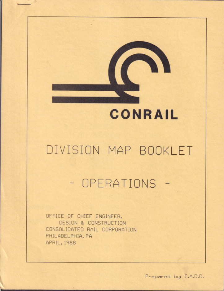 Conrail Railroad Division Maps / Operations 4 1988