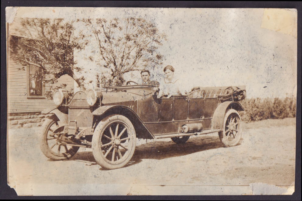 c 1914 Hupmobile Touring Car with couple aboard vernacular photo