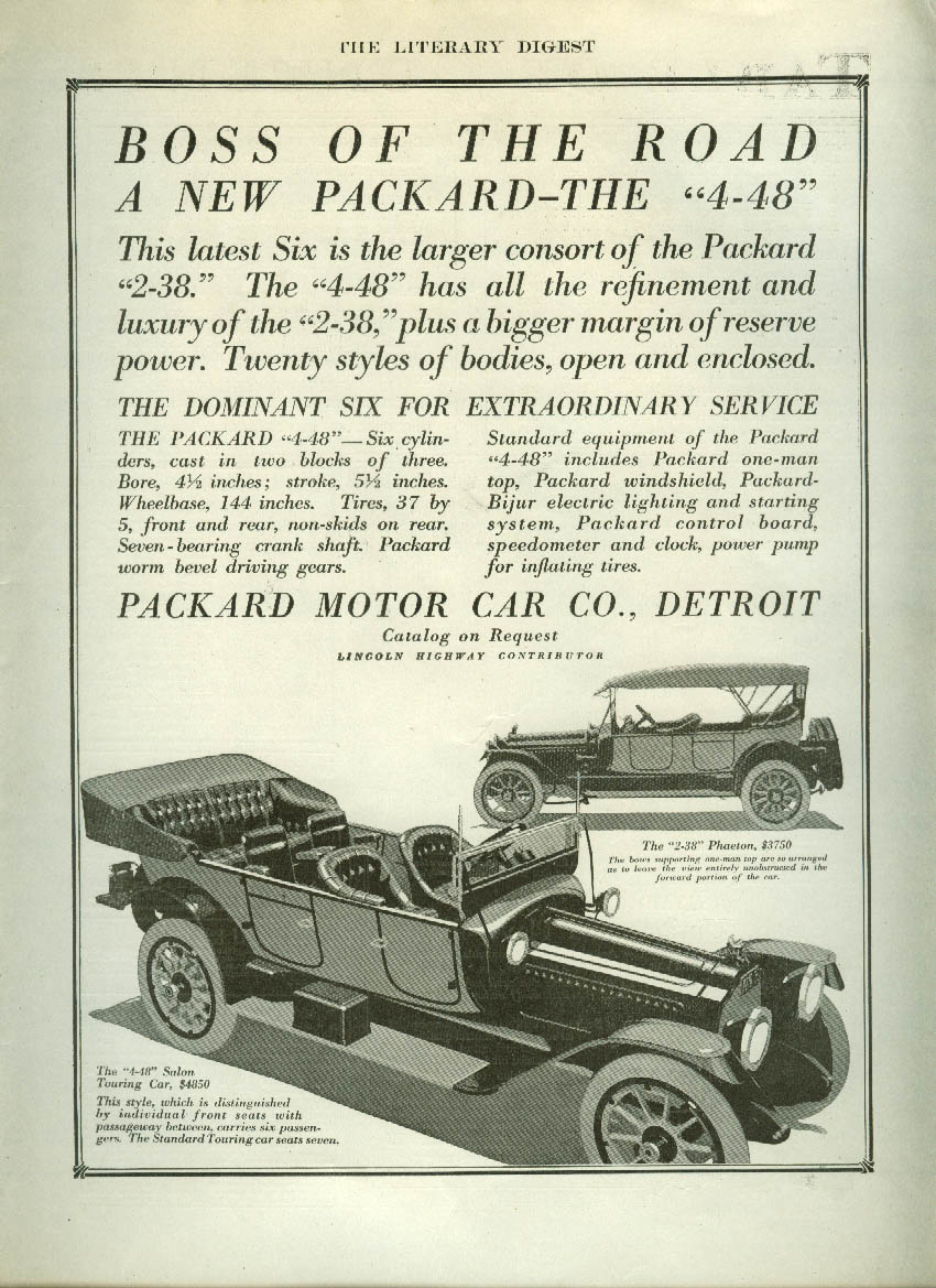 Boss of the Road the new Packard 4-48 Touring & Phaeton ad 1914