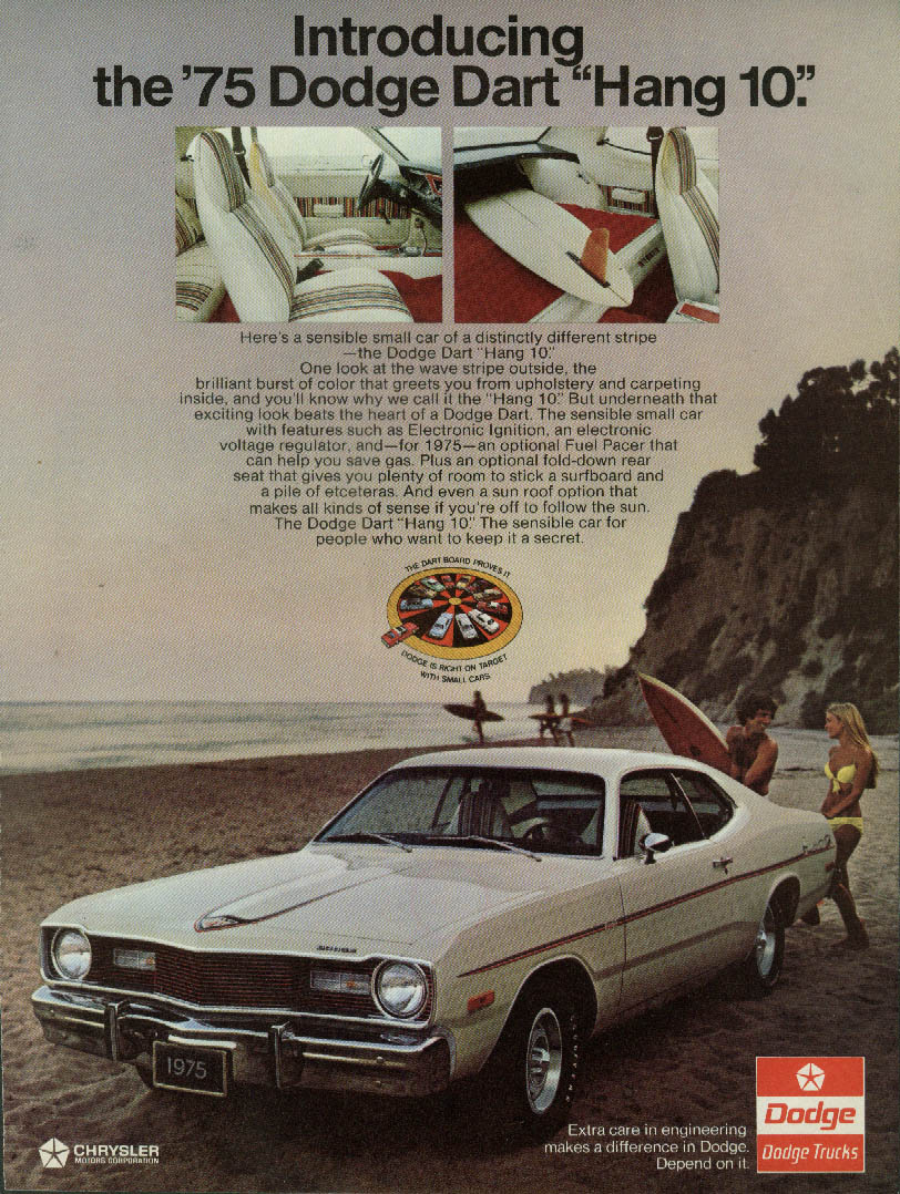 Introducing the '75 Dodge Dart Hang 10 ad 1975 surfing surfboard