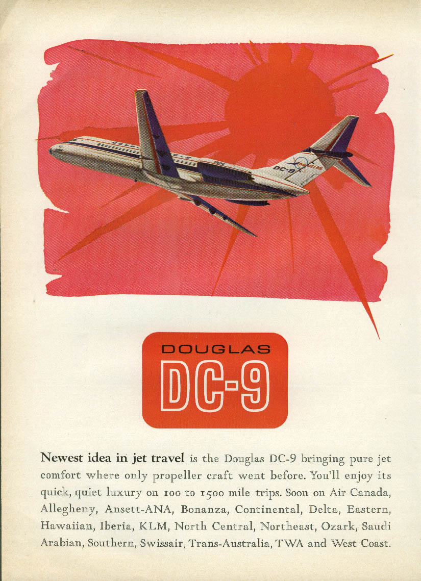 Newest idea in jet travel is the Douglas DC-9 ad 1965