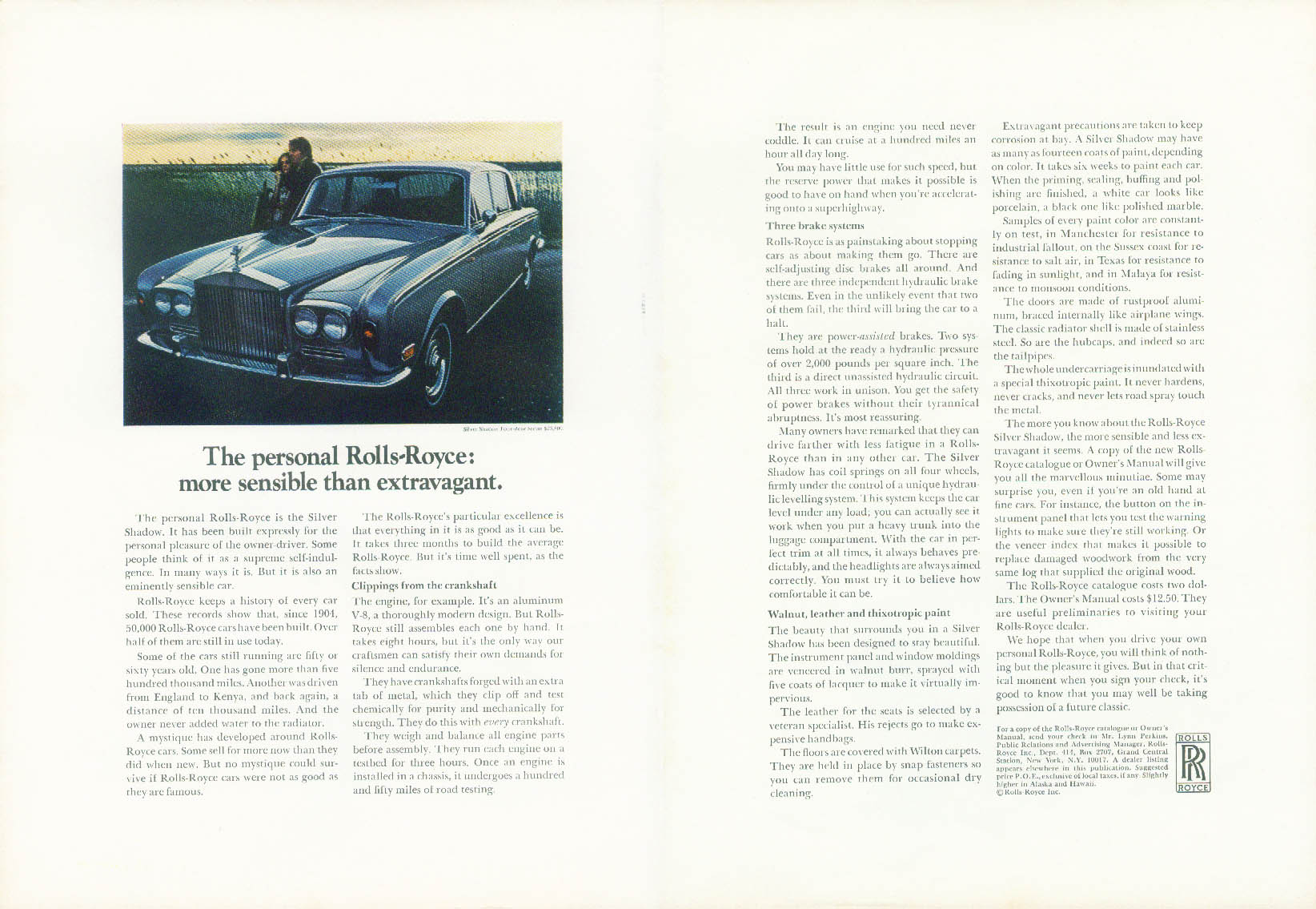 The personal Rolls-Royce: more sensible than extravagant ad 1971