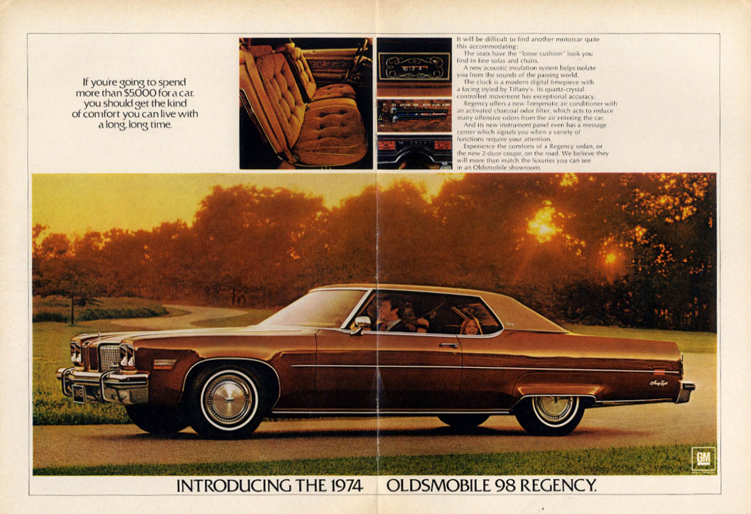 Introducing the 1974 Oldsmobile 98 Regency Coupe ad NY