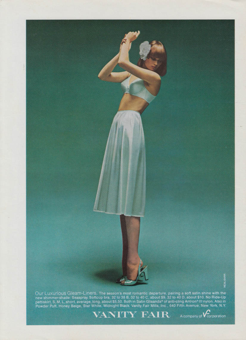 Our Luxurious Gleam-Liners Vanity Fair bra & slip ad 1978