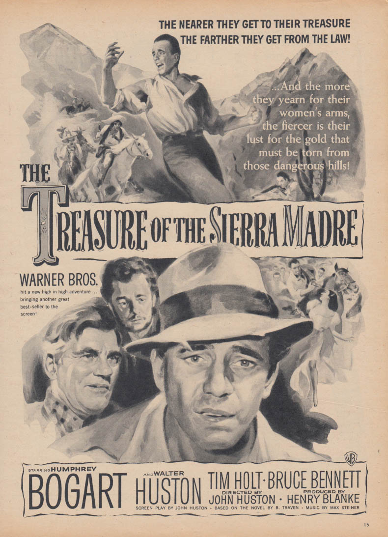 Treasure of the Sierra Madre movie MAGAZINE ADVERTISEMENT 1948 Bogart