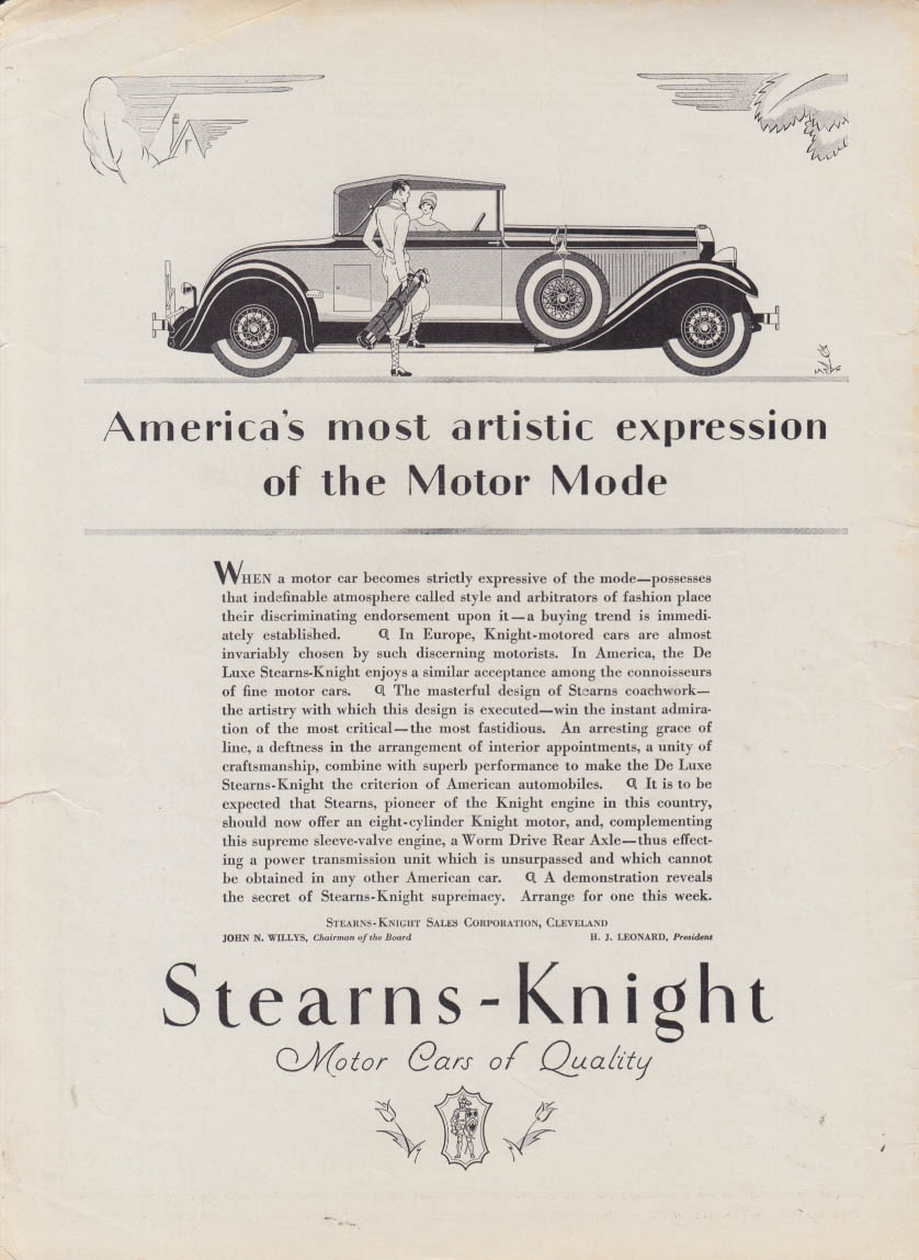 America's most artistic expression of the Motor Mode - Stearns-Knight ...