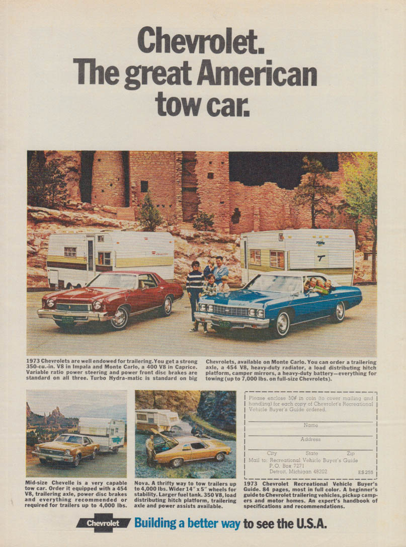 Chevrolet - the great American tow car Impala Monte Carlo Chevelle Nova ...