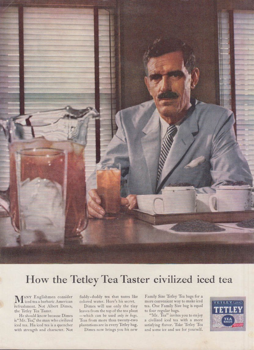 How the Tetley Tea Taster civilized iced tea ad 1958
