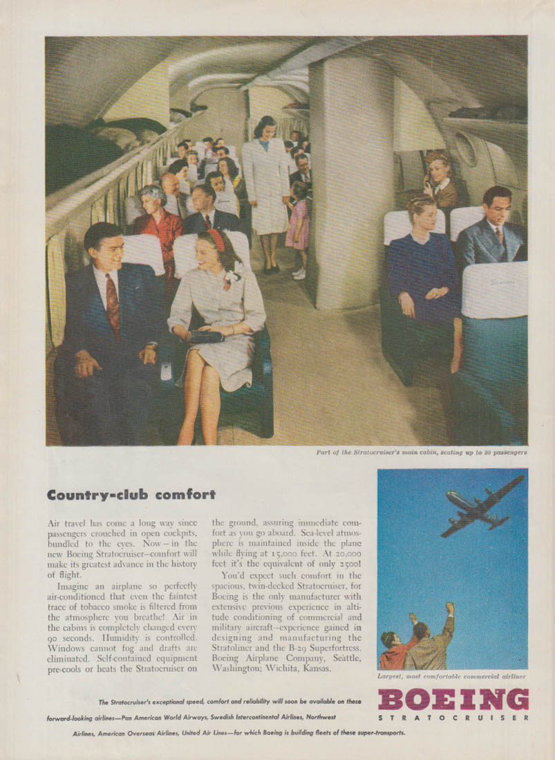 Country-club comfort - Boeing Stratocruiser ad 1946 Nwk