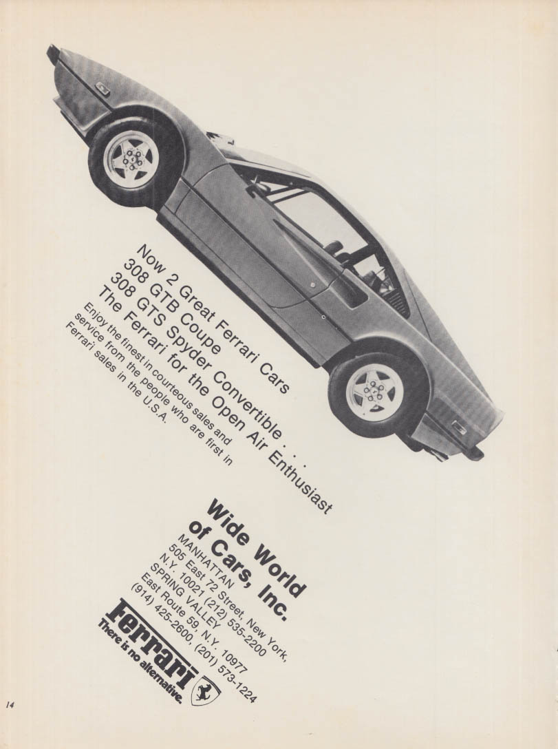 Now 2 Great Cars - Ferrari GTB Coupe & Spyder Convertible ad 1978