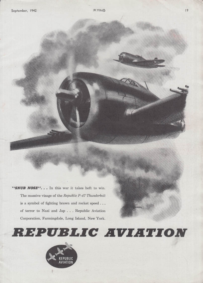 Snub Nose - Republic Aviation P-47 Thunderbolt ad 1942