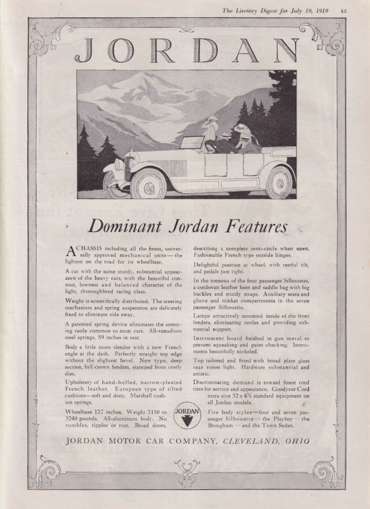 Dominant Features: Jordan Touring Car ad 1919 LD