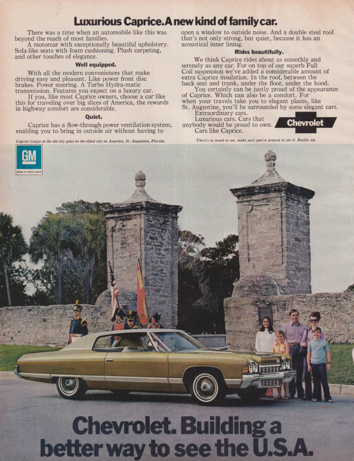 A new kind of family car: Chevrolet Caprice Coupe ad 1972 Fb