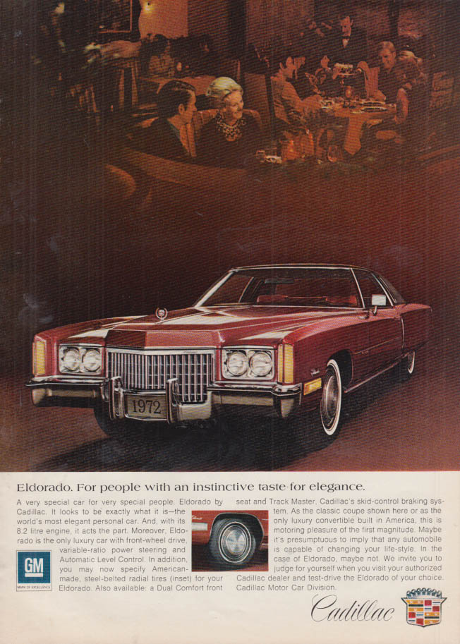 For people with an instinctive taste for elegance Cadillac Eldorado ad ...