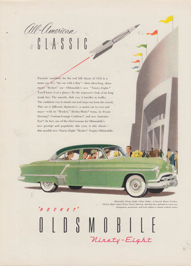 All-American Classic - Oldsmobile Ninety-Eight Sedan ad 1952 NY ...