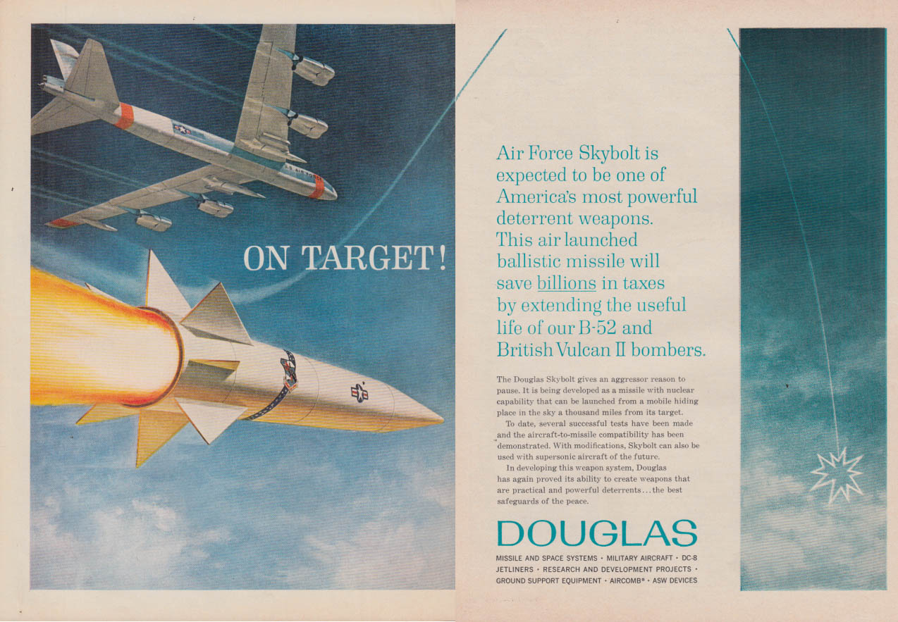 On Target! US Air Force Douglas Skybolt Ballistic Missile from B-52 ad ...