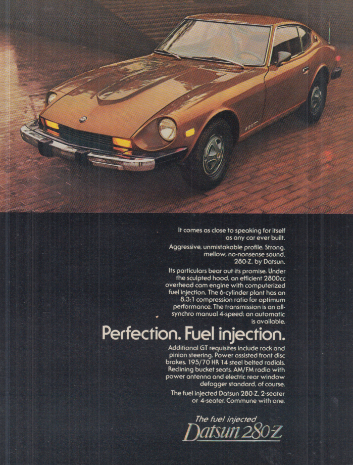 Perfection - Fuel Injection - Datsun 280-Z ad 1975