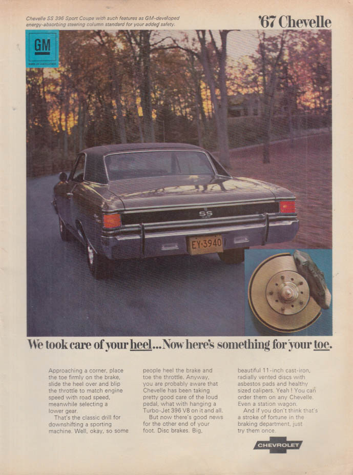 Here's something for your toe - Chevrolet Chevelle SS 396 ad 1967 HR