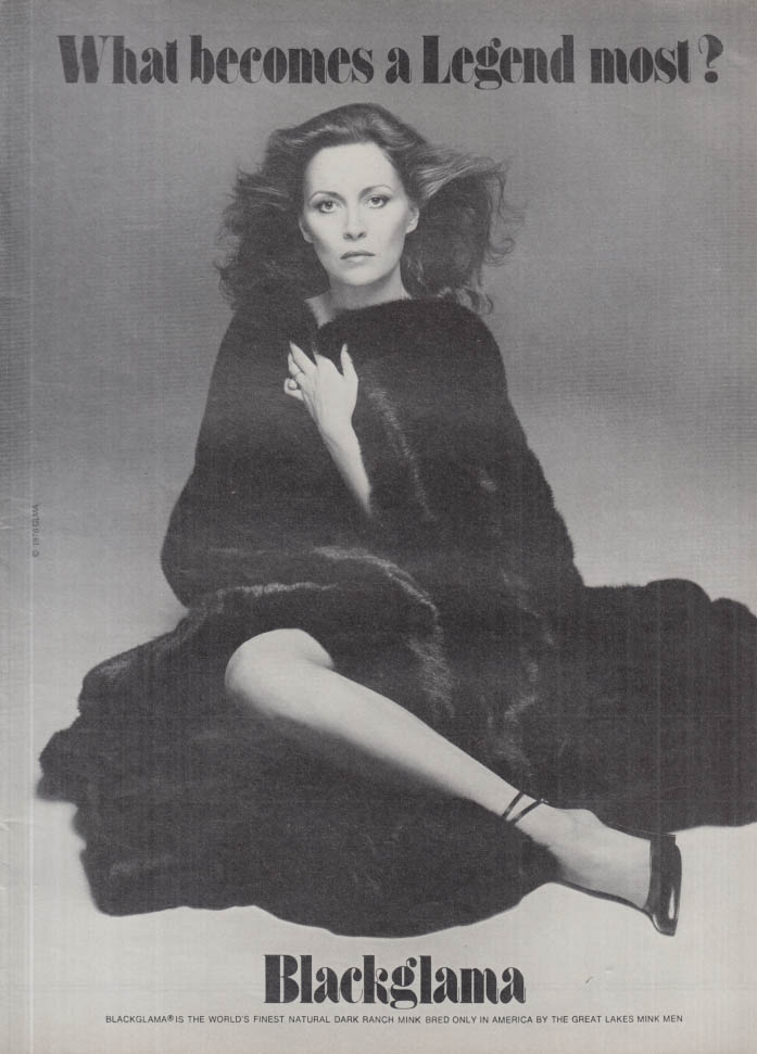 Faye Dunaway - What becomes a legend most Blackglama Mink ad 1978 NY