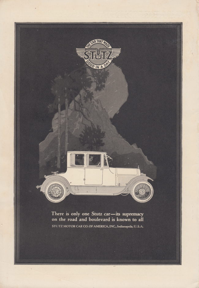 Supremacy on the road & boulevard: Stutz Coupe ad 1921