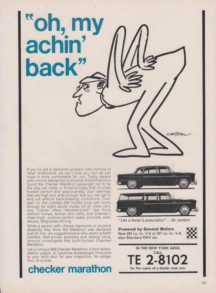 Oh My Achin' Back: Checker Marathon Sedan & Wagon ad 1966