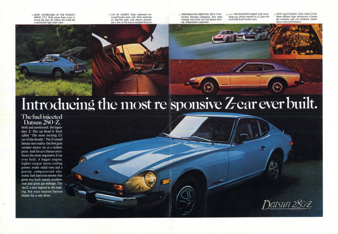 Introducing the most responsive Datsun Z-car 280-Z ever built ad 1975 NY