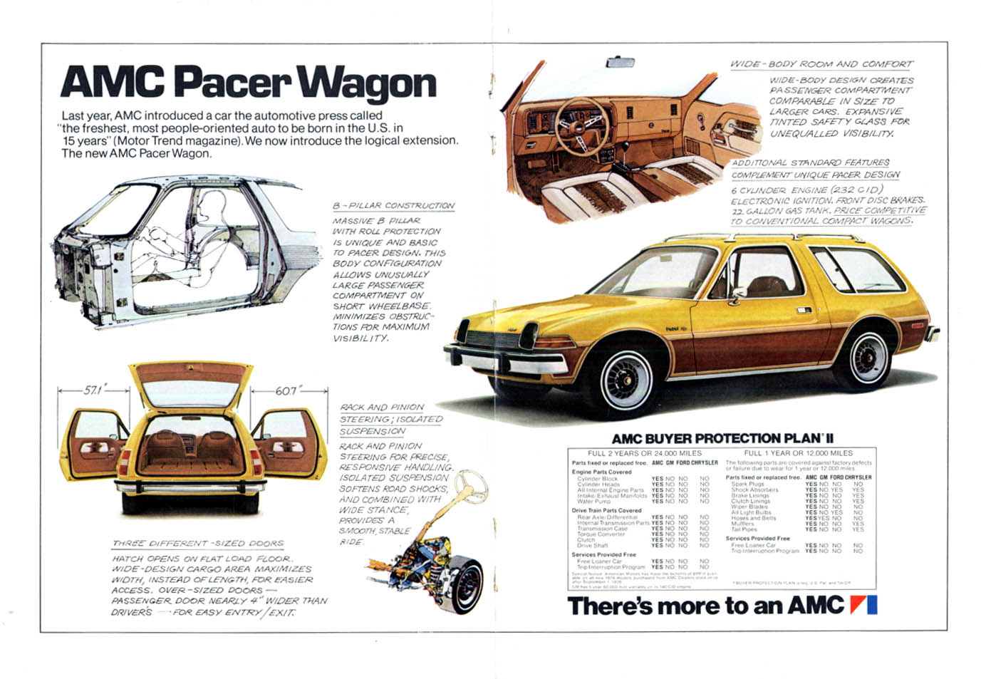 Most people-oriented auto in 15 years AMC Pacer Wagon ad 1977 NY