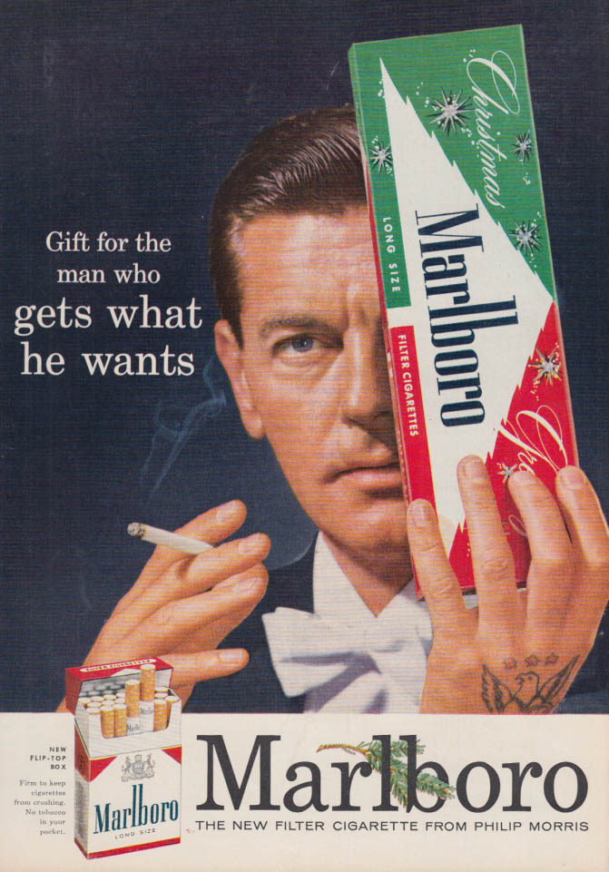 Gift for the man who gets what he wants Marlboro Cigarettes ad 1955