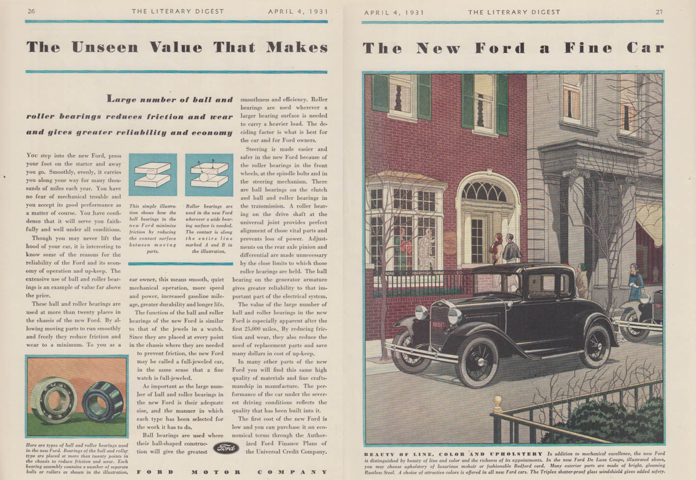 The Unseen Value makes The Ford Model A Coupe a Fine Car ad 1931 LD