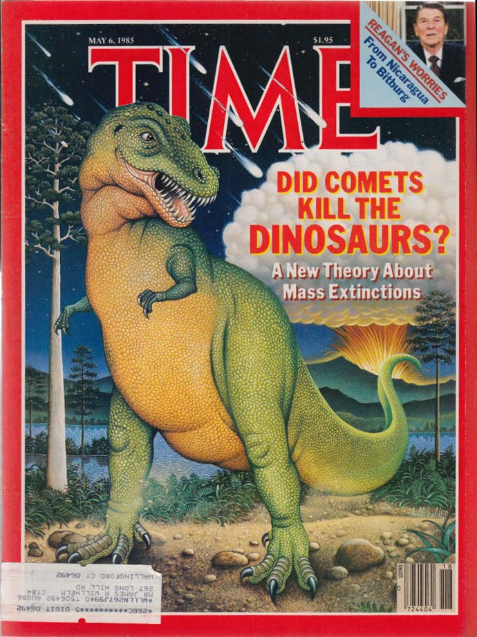 TIME 5/6 1985 Did Comets Kill the Dinosaurs? Reagan Nicaragua & Bitburg &c