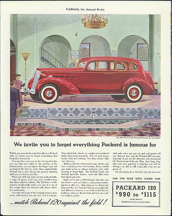 We invite you to forget everything Packard is famous for ad 1936