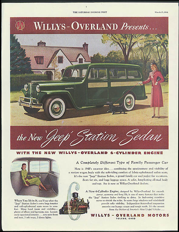 Willys-Overland presents the Jeep Station Sedan ad 1948