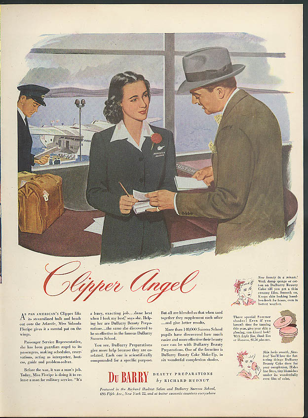 Yolanda Floripe Pan Am Clipper Angel Service Representative DuBarry ad 1944