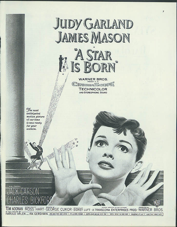 A Star is Born Judy Garland James Mason Jack Carson movie ad 1954 from ...