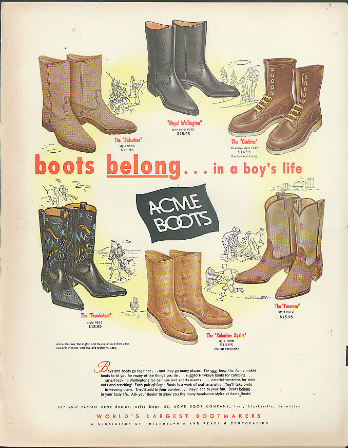 Boots belong in a boy's life Acme Thunderbird Wellington Foreman ...