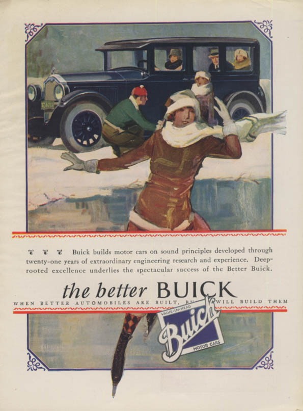 Buick builds motor cars on sound priciples Buick Sedan ad 1926 H&G