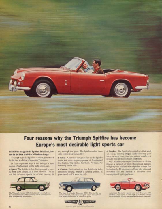 Four reasons Triumph Spitfire has become most desirable ad 1964