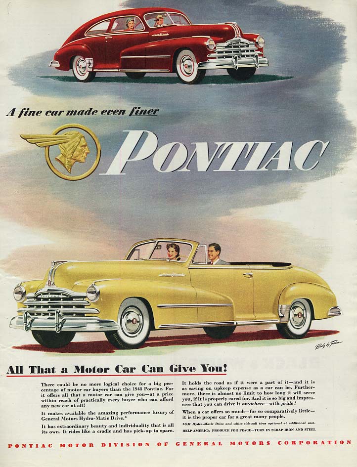 A fine car made even finer Pontiac Streamliner Coupe & Convertible ad ...