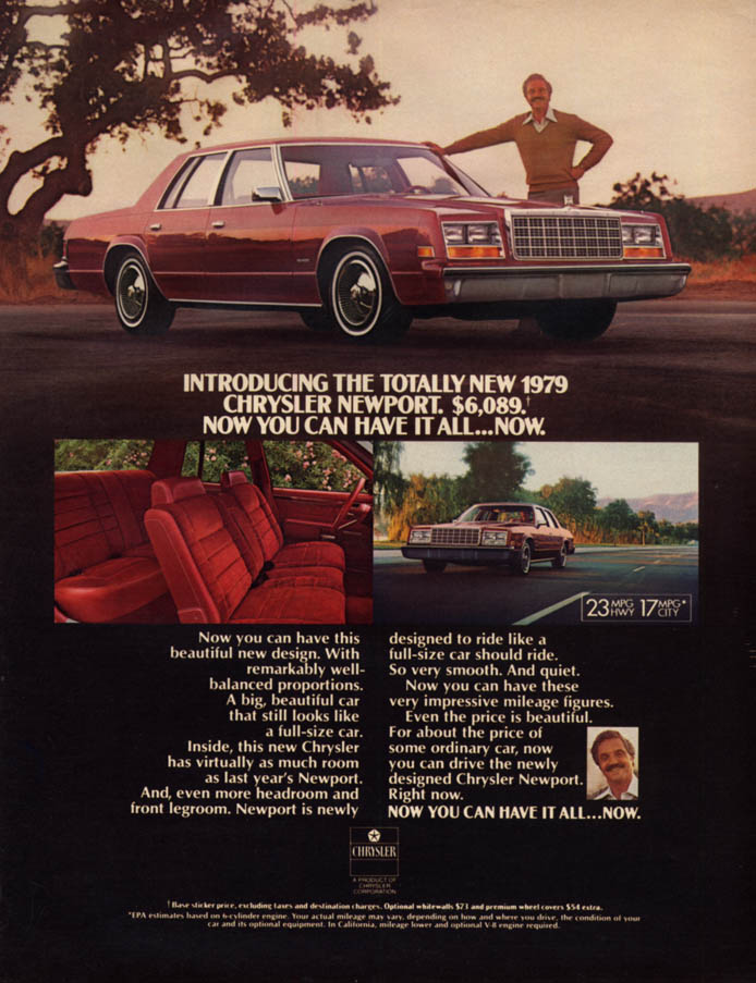 Hal Linden for the totally new Chrysler Newport ad 1979 L