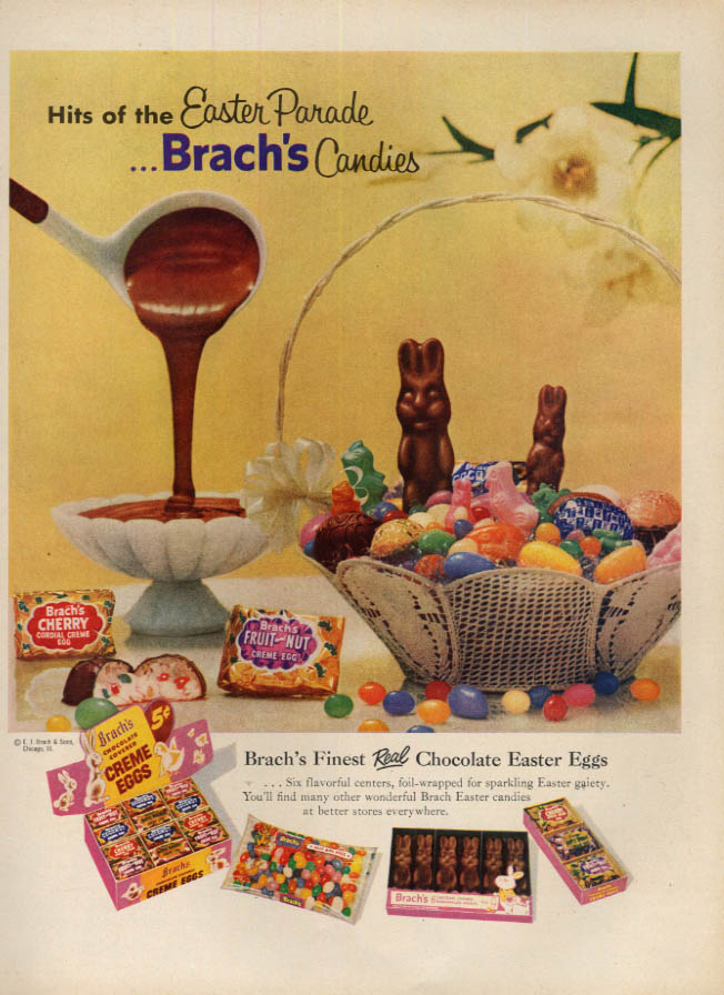 Hits of the Eaaster Parade - Brach's Candies & Easter Eggs ad 1957 L