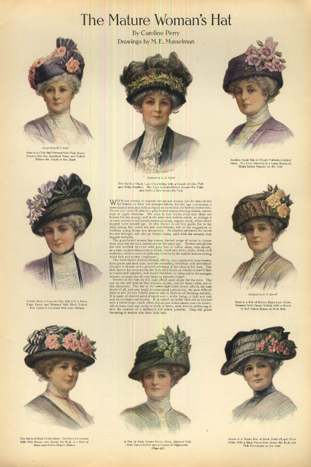 The Mature Woman's Hat by Caroline Perry & M E Musselman 1911