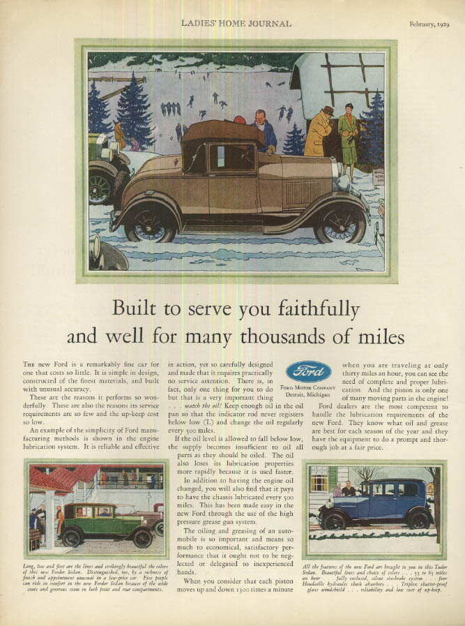 Built to serve you faithfully Ford Model A Cabriolet Coupe ad 1929 LHJ