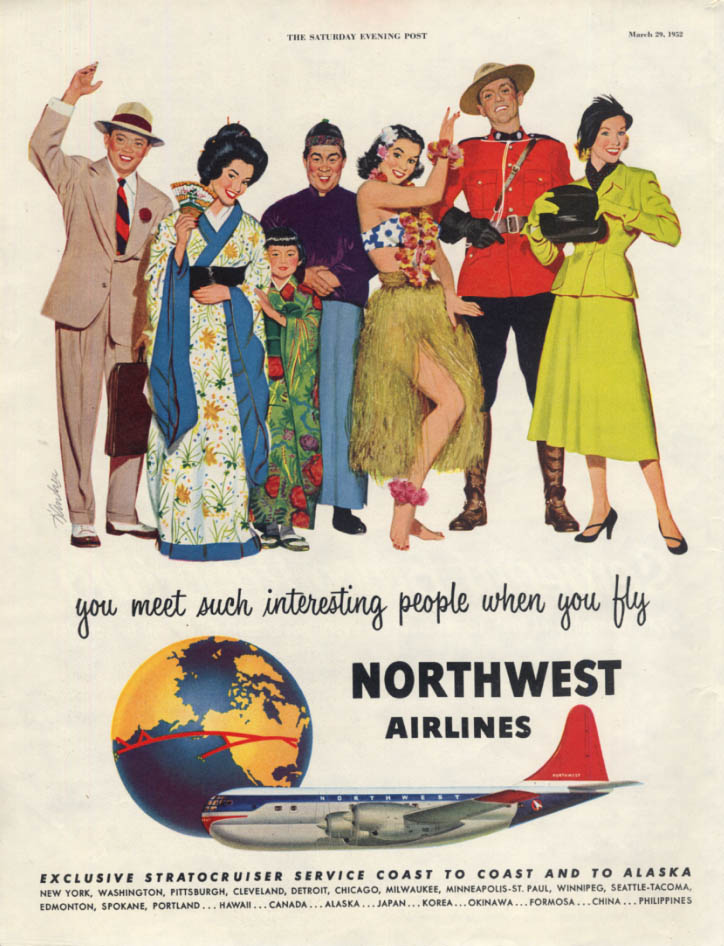 You meet such interesting people: Northwest Airlines Stratocruiser ad ...