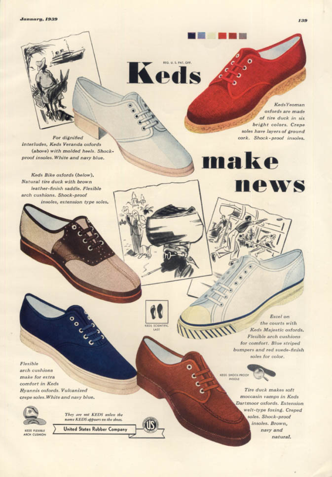 Keds Shoes make news ad 1939 Veranda Yeoman Bike Majestic Hyannis Dartmoor