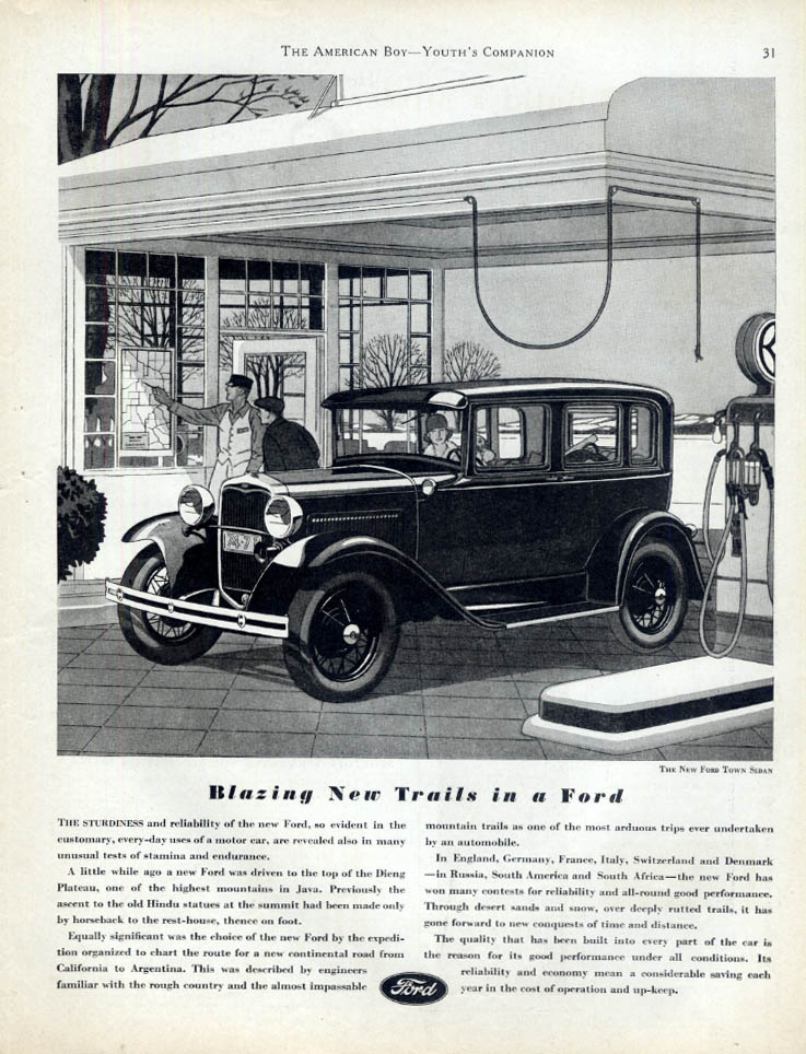 Blazing New Trails in a Ford Model A Town Sedan ad 1930 1931 AB