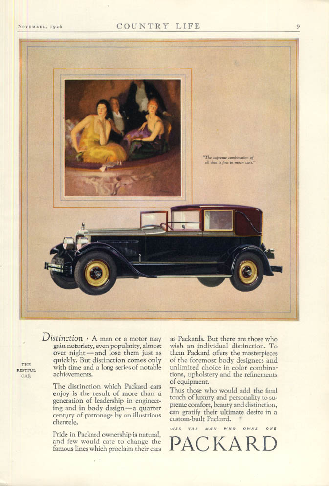 Distincton comes only with time & achievements: Packard Town Car ad ...