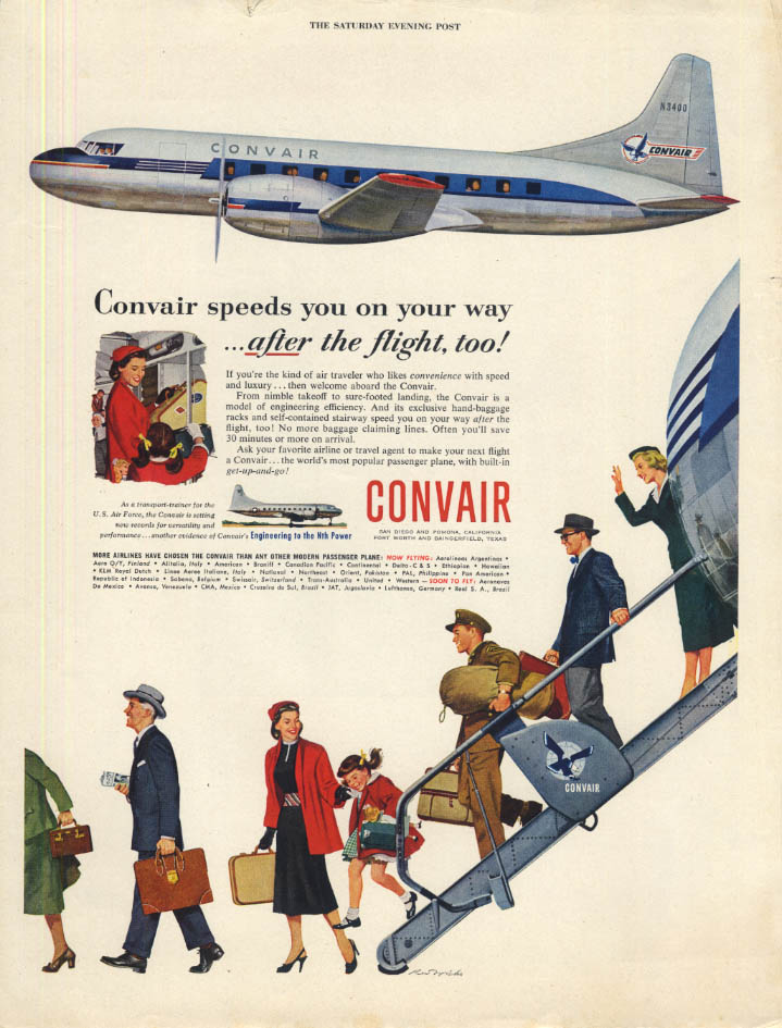 Convair speeds you on your way after the flight too Convair 340 ad 1953 SEP